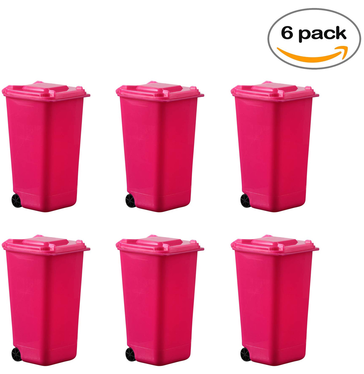 4ct Hammont Mini Toy Garbage Cans for Novelty and Party Favors 4 Pack