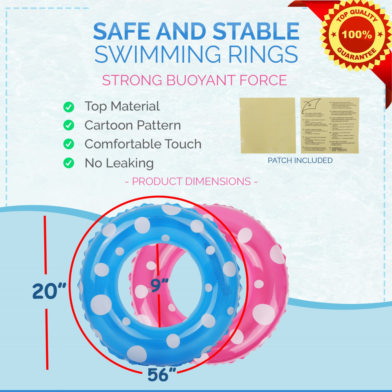 120cm Diameter Heart Shaped Summer Swimming Pool Float Ring Inflatable Pool Float Loungers Tube Summer Water Fun Beach Pool Party Toys for Kids Adults MoKo Inflatable Swim Rings
