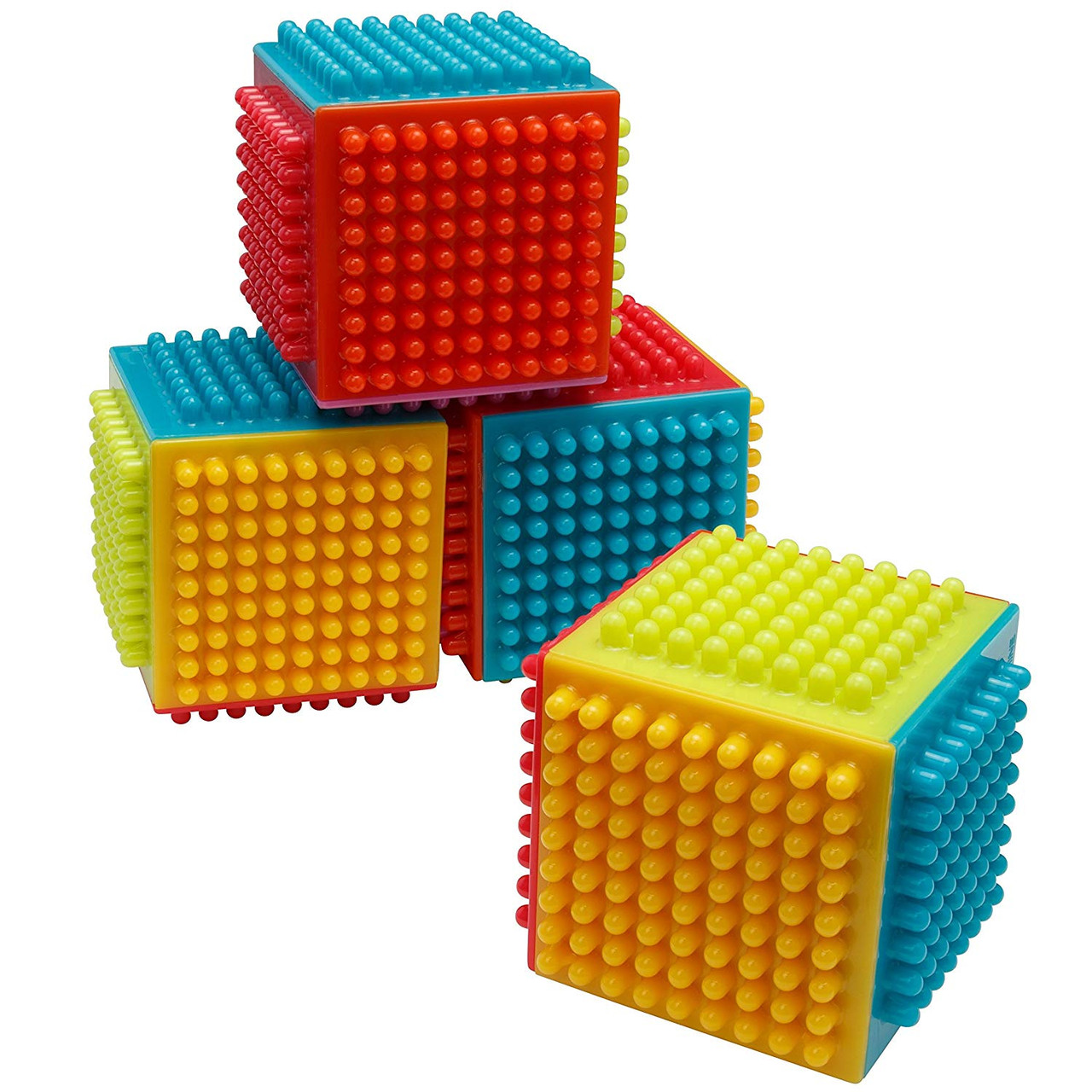 Playkidz Super Durable 24 Pcs Stacking Bristle Blocks Building Set
