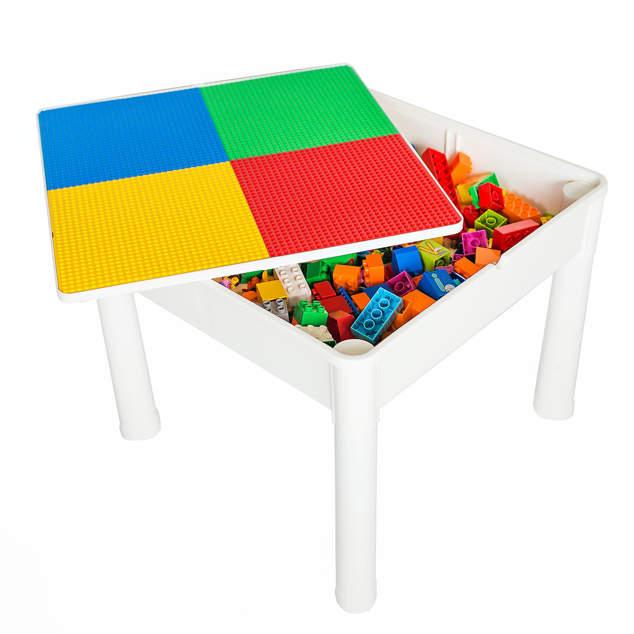 Lego Table Kids 4 in 1 Play & Build Table Set For Indoor Activity, Outdoor  Water Play, Toy Storage & Building Block Fun Compatible w/Lego & Duplo 