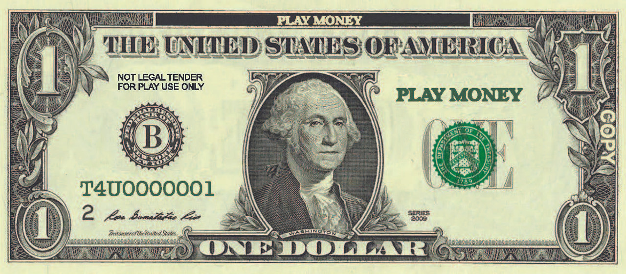 pretend dollar bills realistic double sided money stack that looks