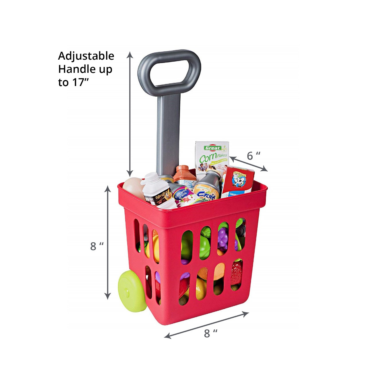 play shopping cart with food
