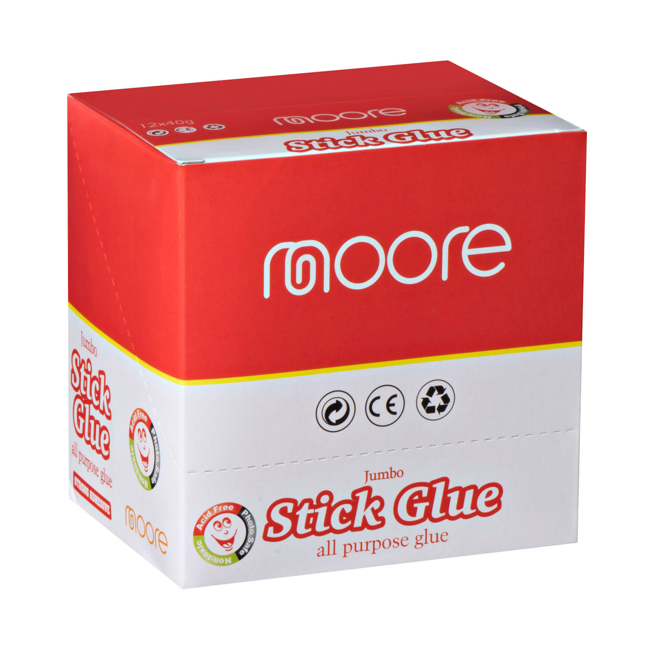 Moore Jumbo Stick Glue - All Purpose Glue Sticks, Strong Hold, for Home,  School and Office, 12 Pack - Toys 4 U