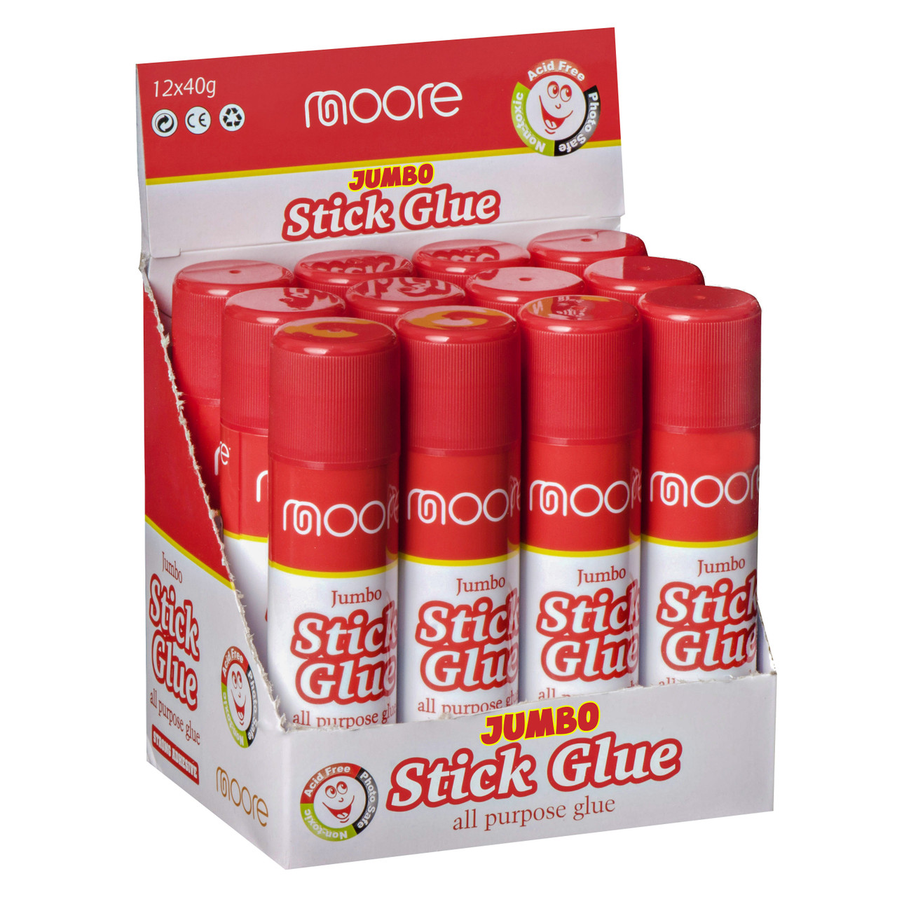 Moore Jumbo Stick Glue - All Purpose Glue Sticks, Strong Hold, for