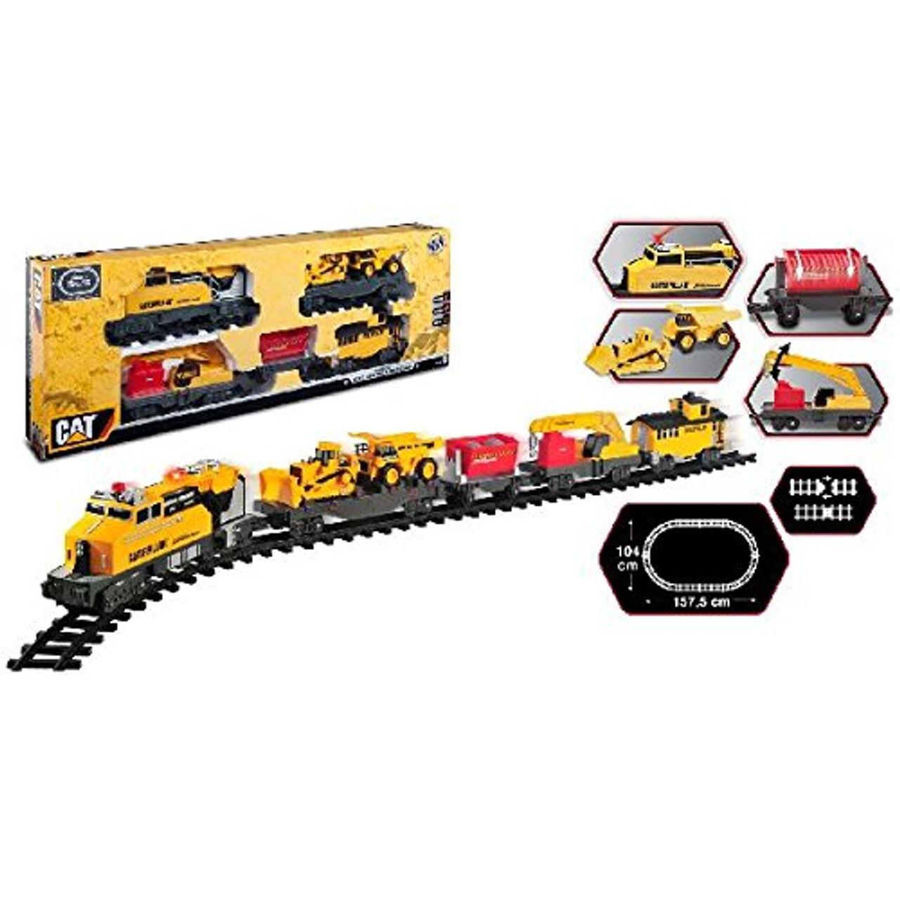 CAT Construction Express Train Set Straight Track 1 section of Railway track 