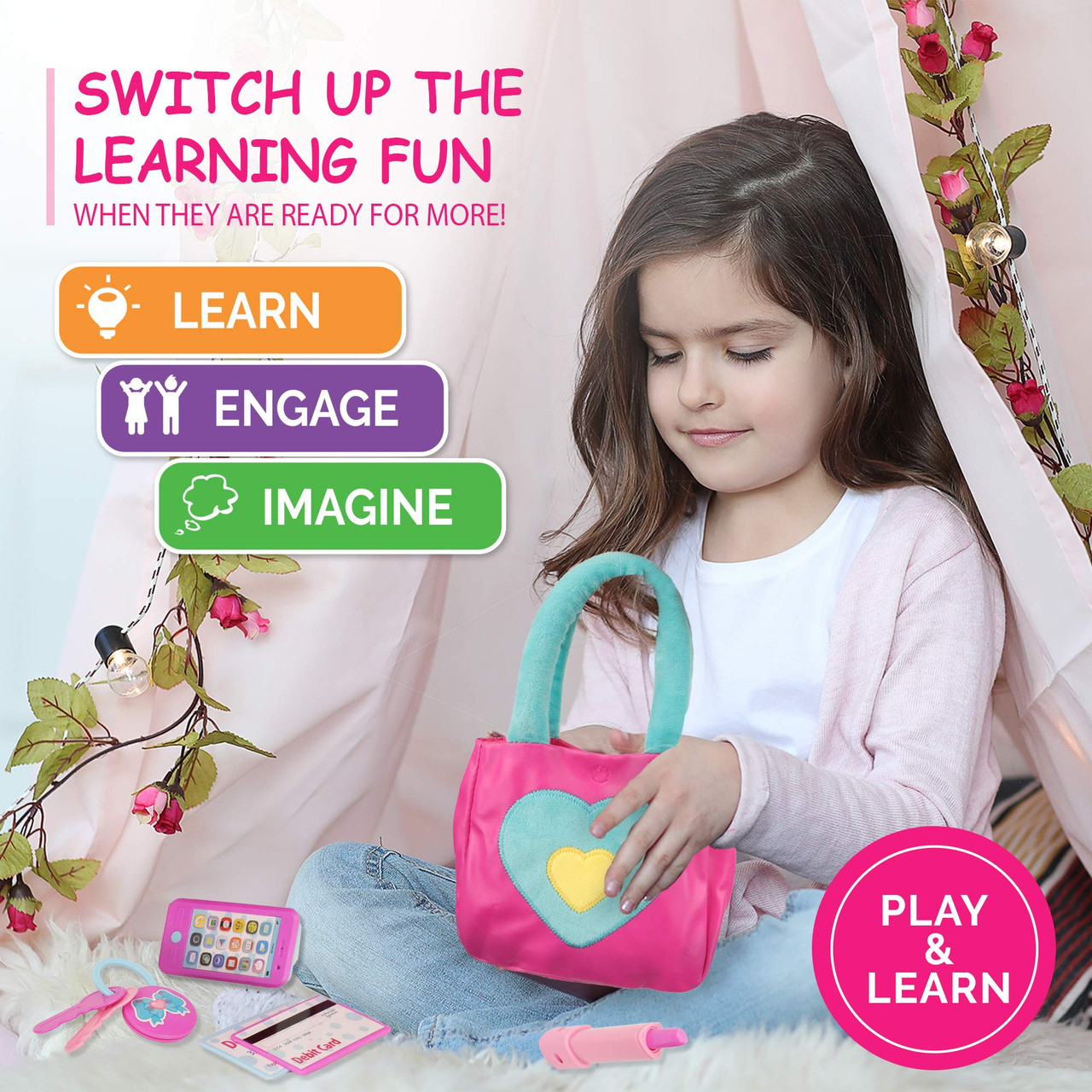 Tickle & Main 'My Beary First Purse' – Set Regalo 9 Pezzi Per Bambini 1-4 Anni: Borsetta, Libro E Accessori