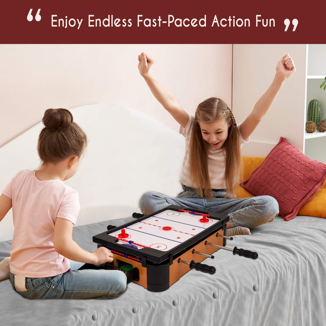 Point Games 3 in 1 Small Multi Game Set, Foosball, Air Hockey, Table Tennis - Portable Mini Arcade Table for Easy Carry - Perfect Arcade Gift for Children - Recommended Age 3+