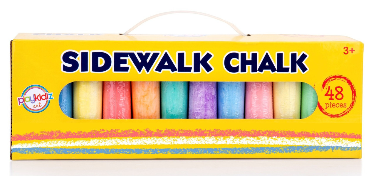 48 PCS Washable Sidewalk Chalks Set Non-Toxic Jumbo Chalk for