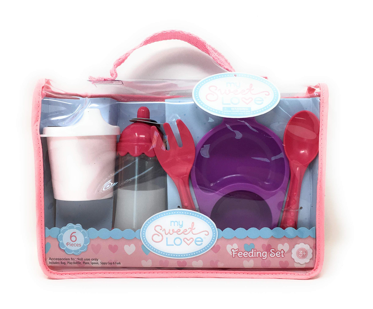 My Sweet Love Baby Piece Feeding Set Bottle Milk Plate Spoon