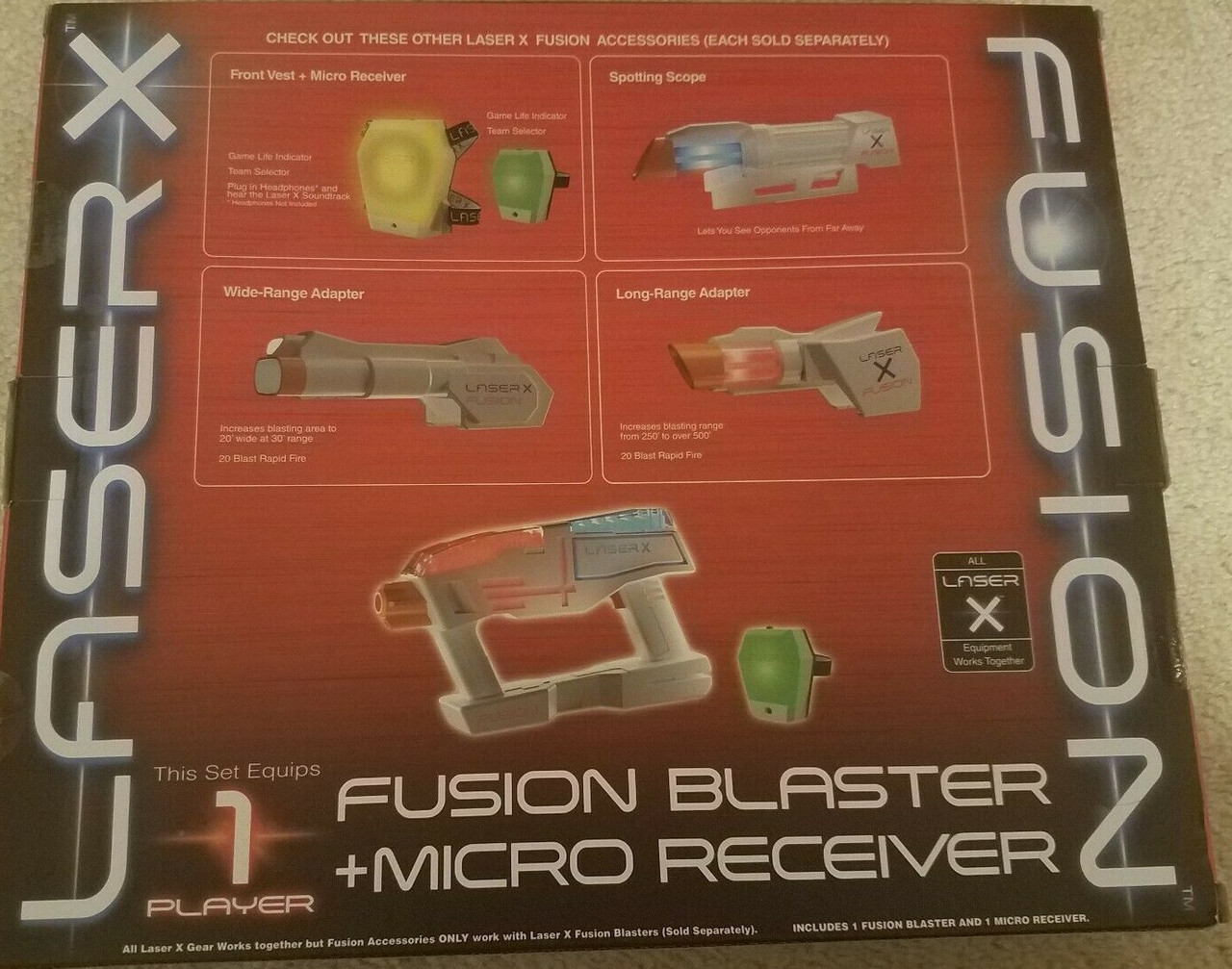 Laser X 2 Pack Fusion Blaster + Micro Receiver, Blaster Toy - One Player  Each Pck - 30 Feet x 20 Wide Range - Fun for at Home or Outdoor  Entertainment - Toys 4 U