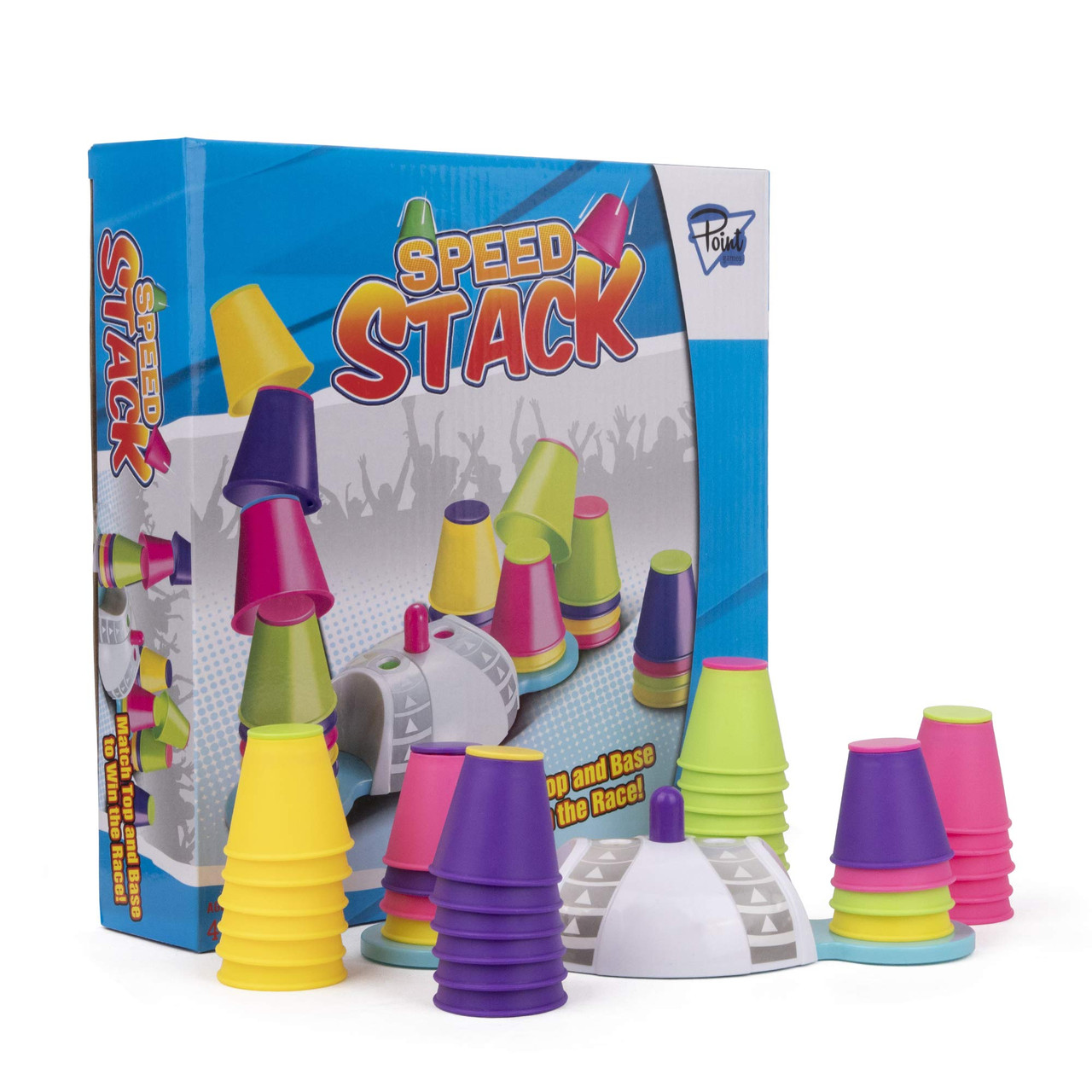 Point Games Speed Stack - Fun Family Stacking Cups Game Set - Board Game  for Girls and Boys - Quick Cups Challenge Toy - Toddlers and Kids Ages 4  and up - Toys 4 U