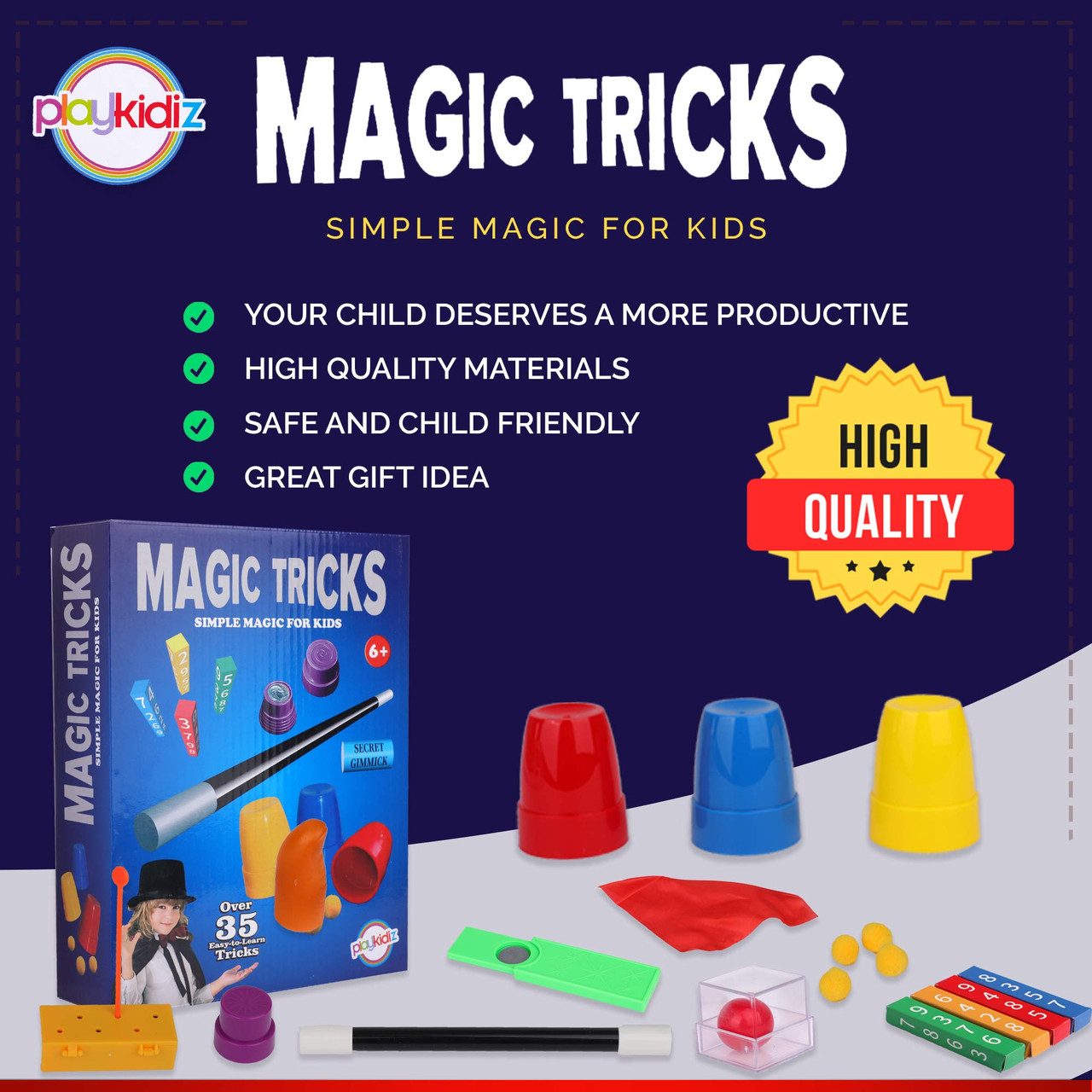 Playkidz Magic Trick for Kids Set 3 - Easy to Learn Instruction Manual
