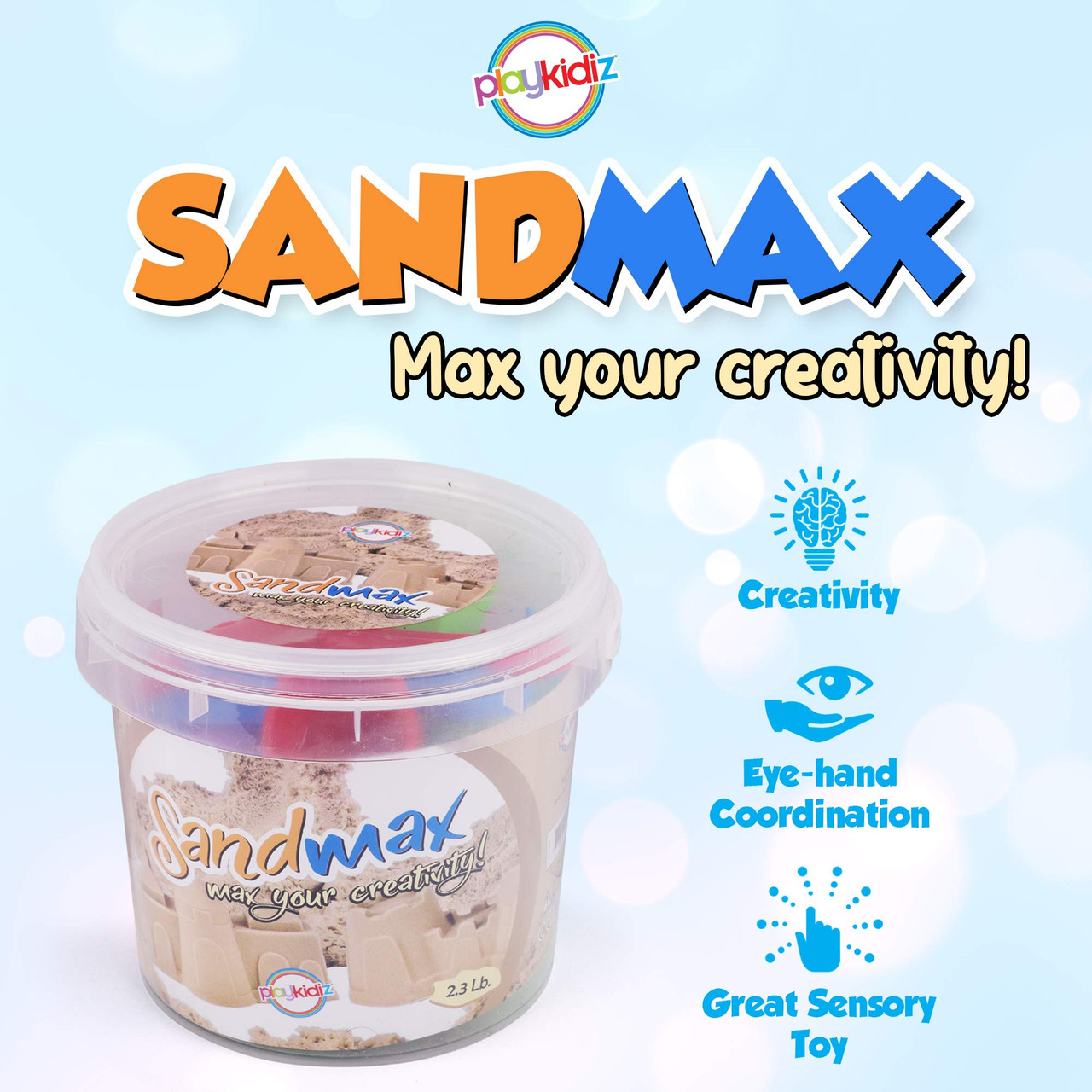 Magic Kinetic Sand + accessories for creating desserts 3 colours of sand, Toys \ Creative toys