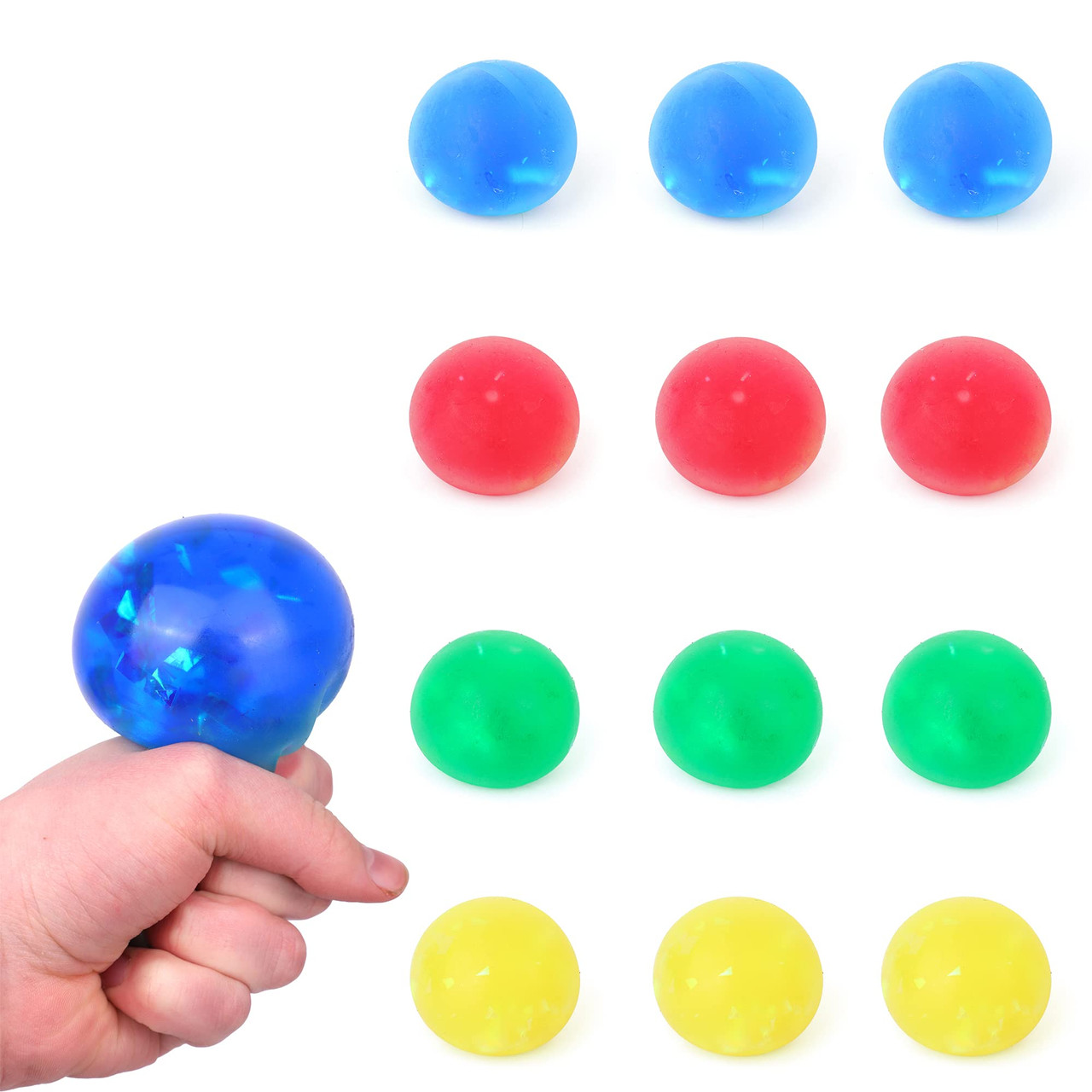 Fidget Key Chain Balls - Set of 3 Stress Ball Fidget Hand Strengthening Toy