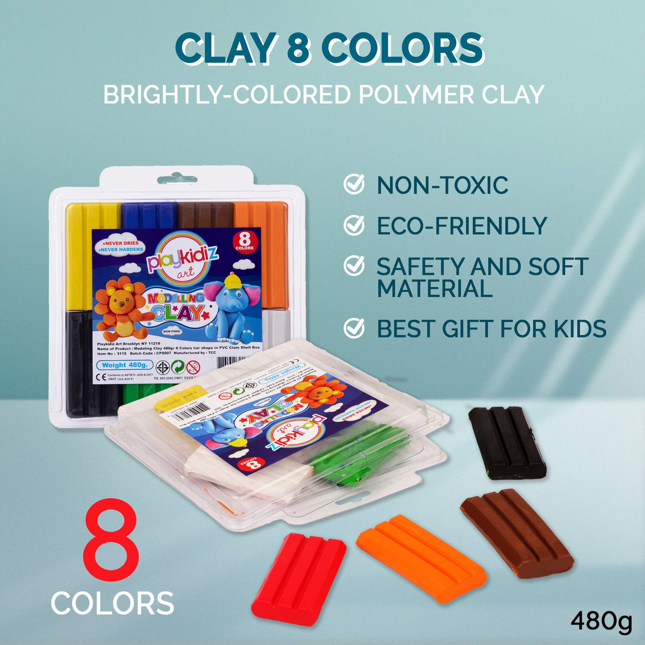 Playkidiz Art Modeling Clay 10 Colors, Beginners Pack, STEM Educational DIY  Molding Set, at Home Crafts for Kids - Toys 4 U