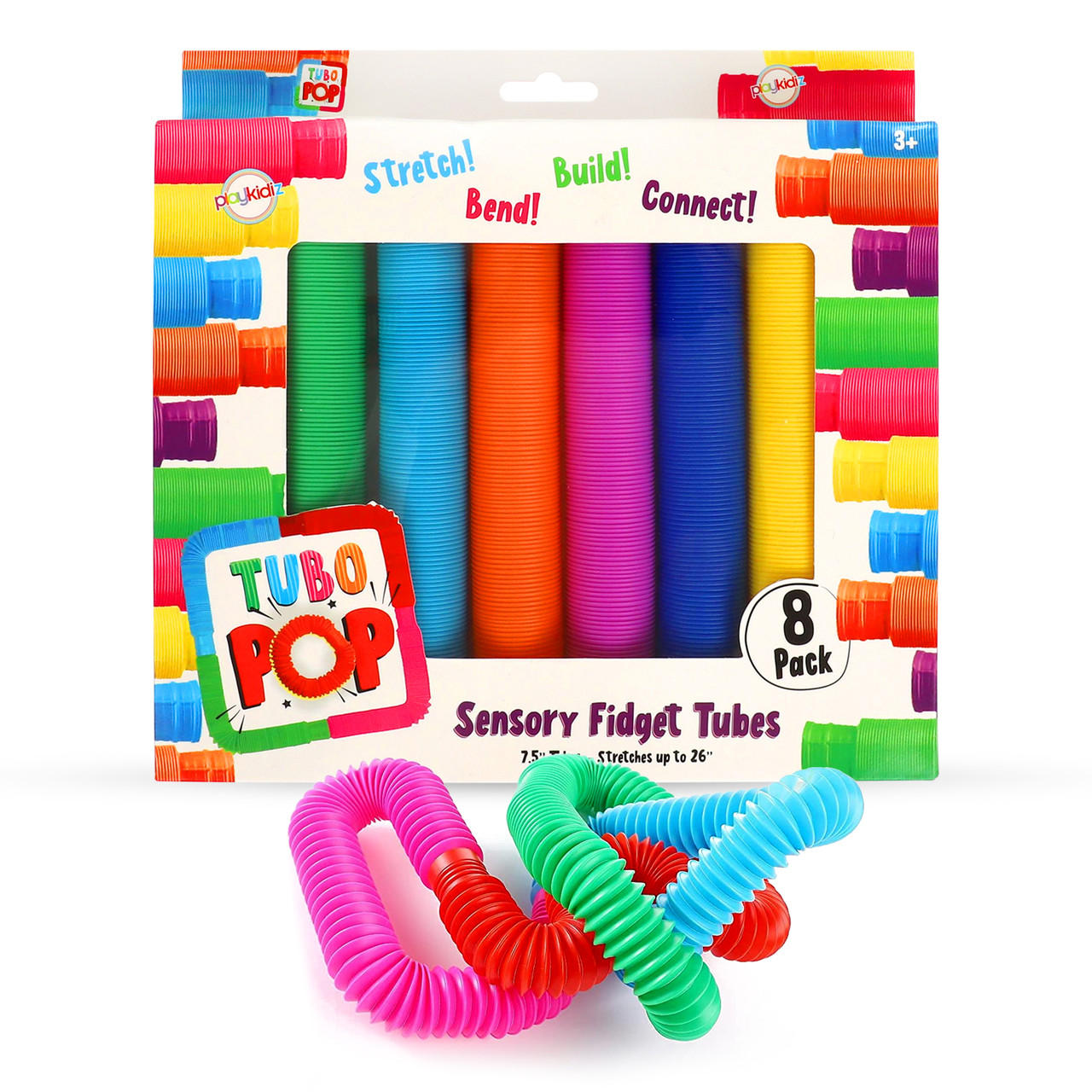 Pop Tubes Sensory Toys, Fine Motor Skills Toddler Toys, Thick Fidget  Sensory Toys for Kids and Adults, Learning Toys, 7.5 in Diameter,  Stretches Up to 26 by Playkidz - Toys 4 U