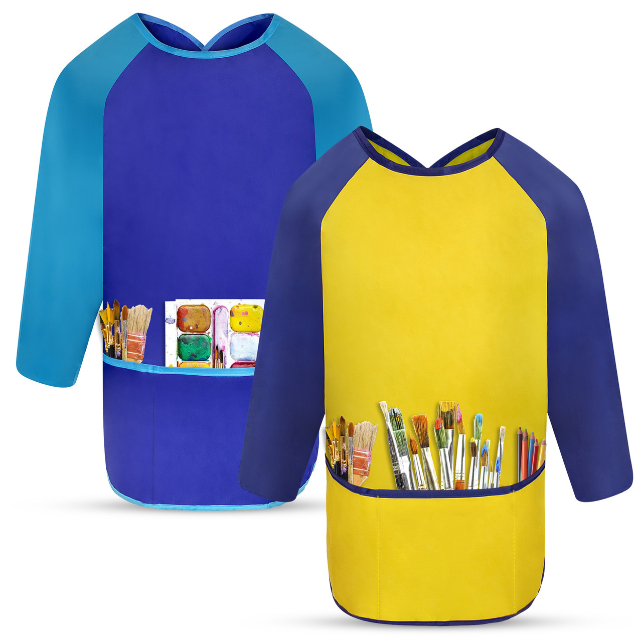 Kids Art Smocks & Brush Set