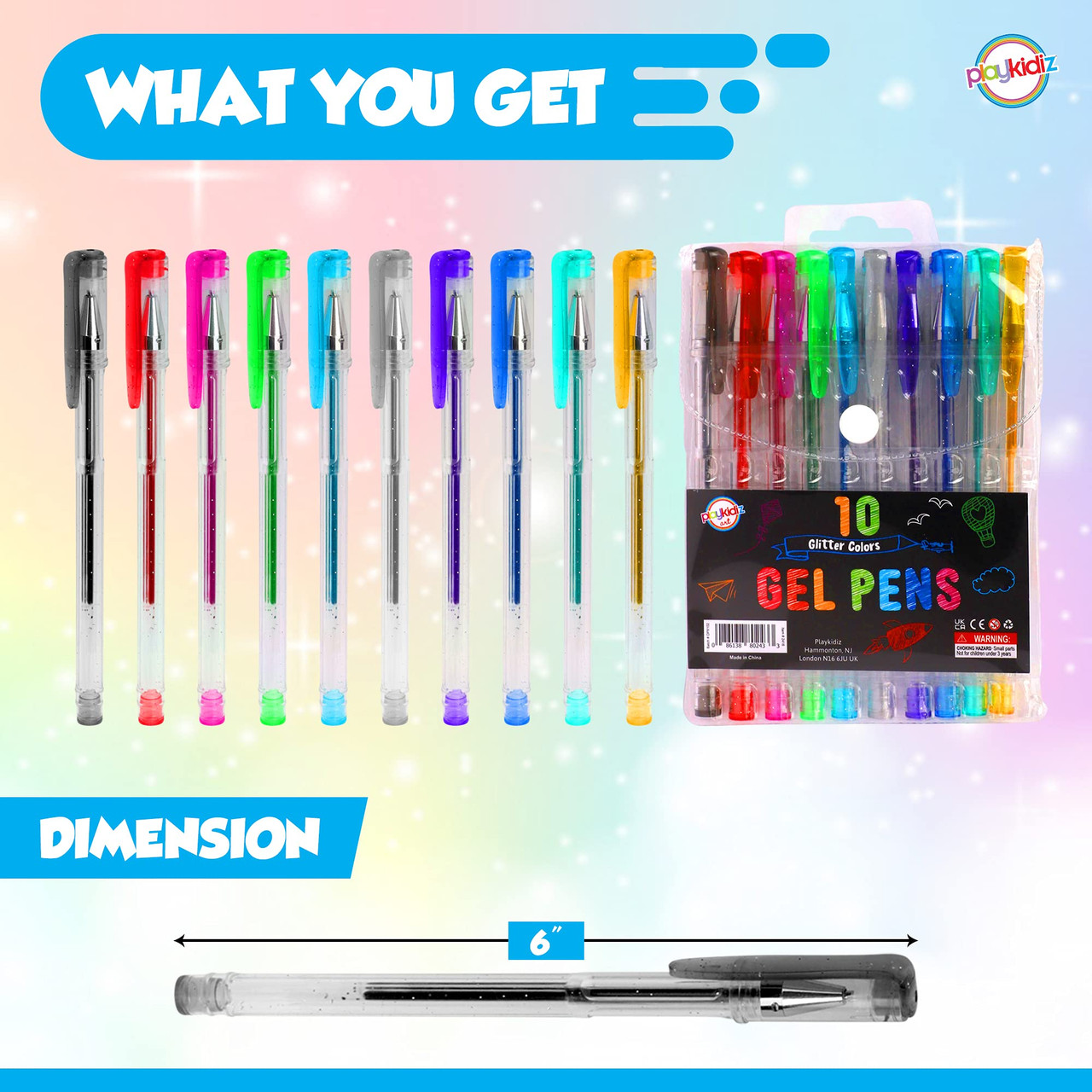 Playkidiz Gel Pens, Fine Point Colored Pens Great for Adult