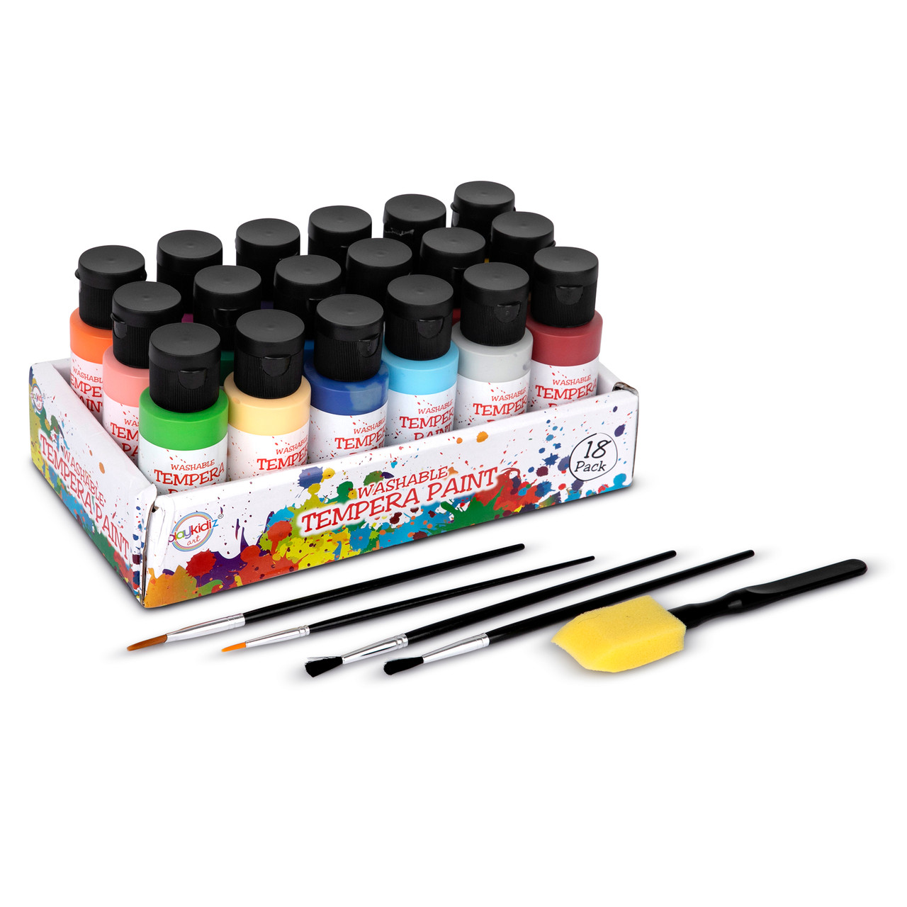Nicpro 14 Colors Large Washable Paint Set for Kid (16.9 oz,500 ml), Acrylic  Bulk Paint Supplies Non Toxic Children Tempera Paint for Art, Craft DIY