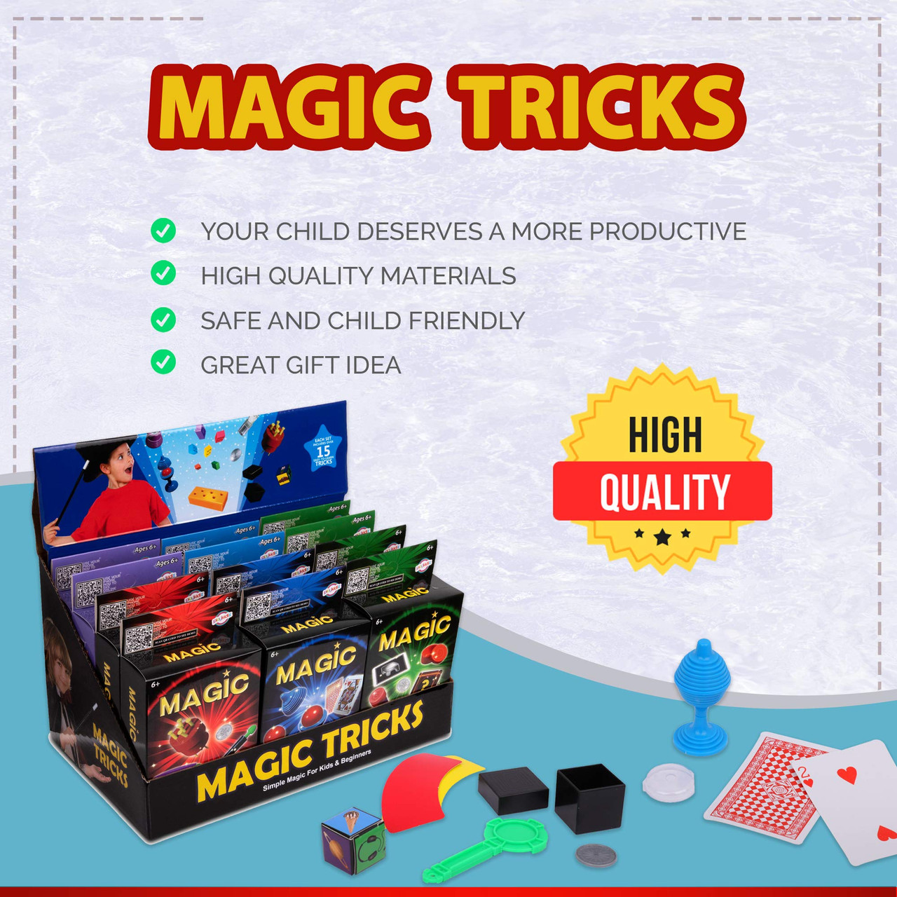 Playkidz Magic Trick for Kids Set 3 - Magic Set with Over 35
