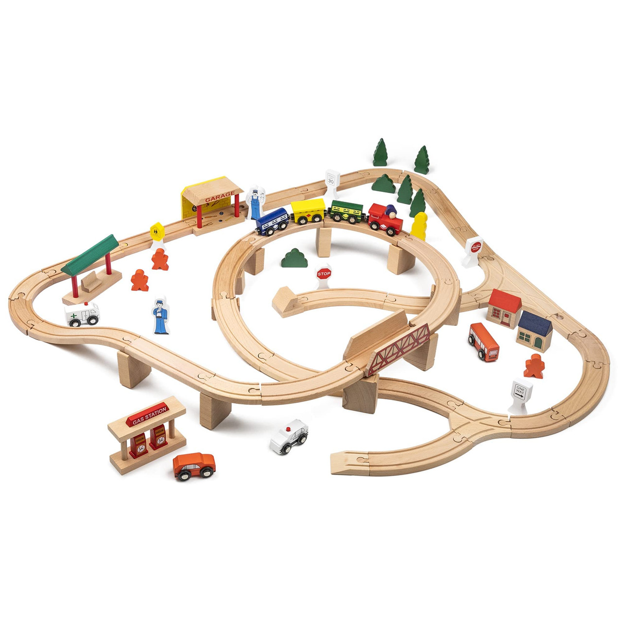 Wooden railway hot sale track pieces