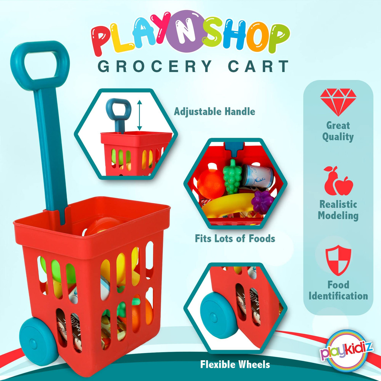 Plastic shopping sales cart toy