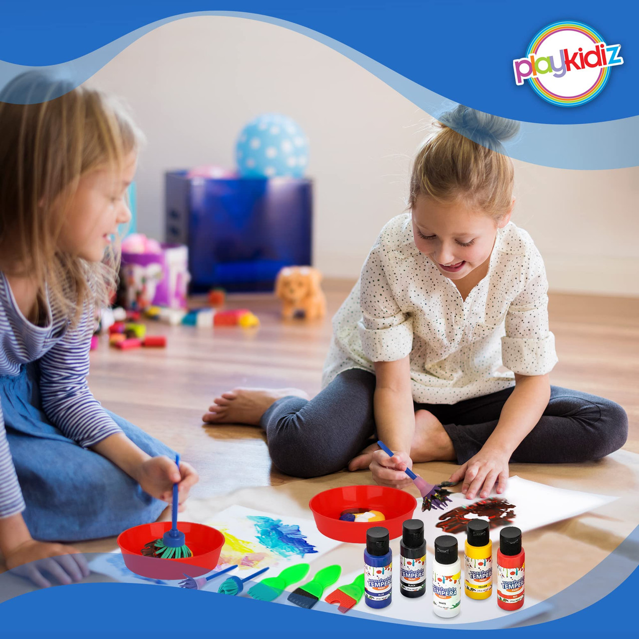 Playkidiz Rainbow Watercolor Washable classic colors Painting Set