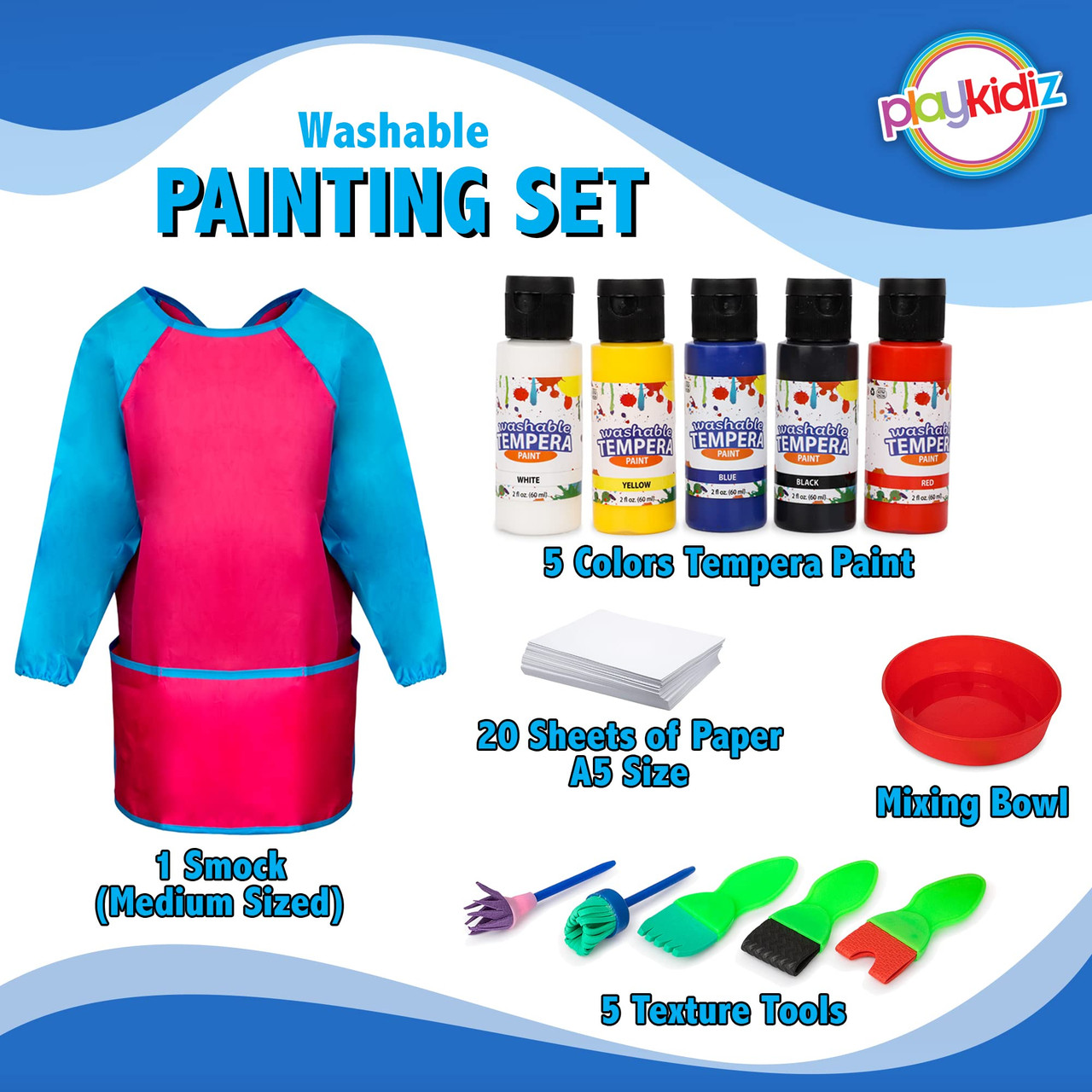 Playkidiz Rainbow Watercolor Washable Classic Colors Painting Set