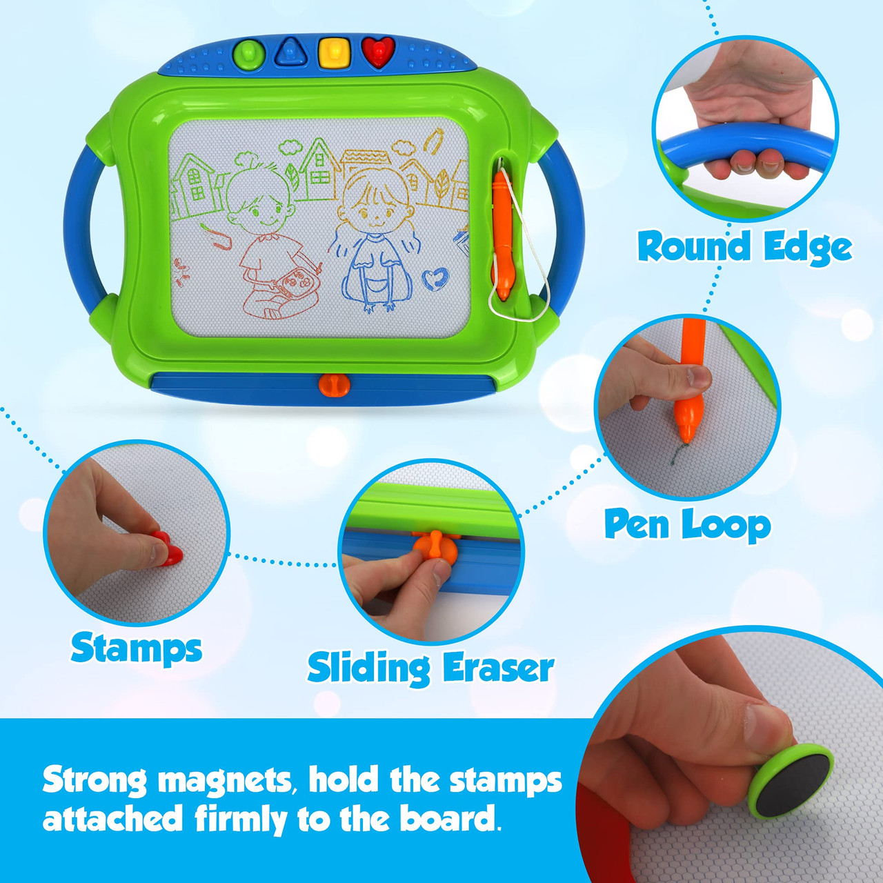 Playkidz 2 pack Color Doodler Magnetic Drawing Board Toy for Kids