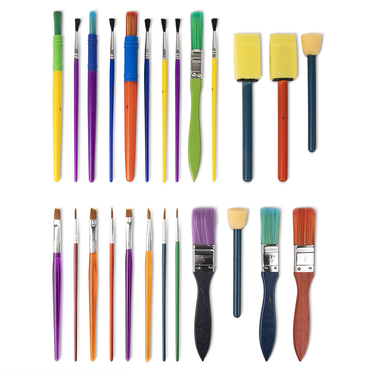 Kids Paint Brushes, assorted colours, size 8+12+18 , 5 pc/ 1 pack