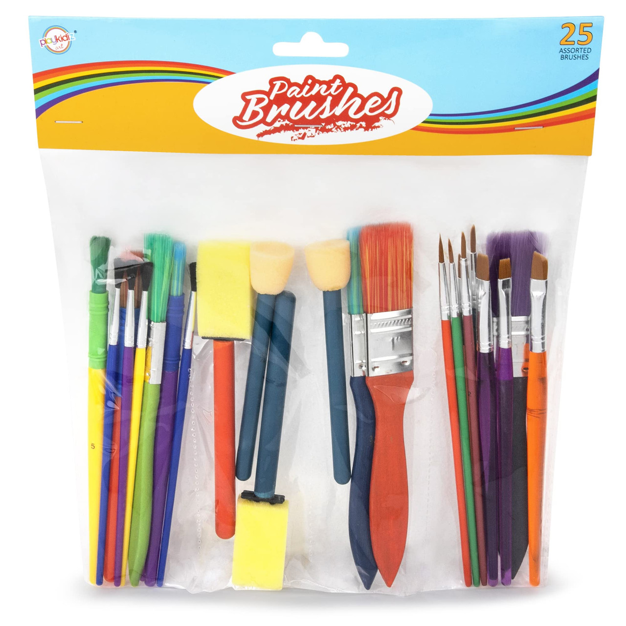 Paint Brushes for Kids, Paint Brush Set for Paint Party, Safe Toddler Paint  Brushes, Durable, Assorted Colors, 25 Pack - Toys 4 U