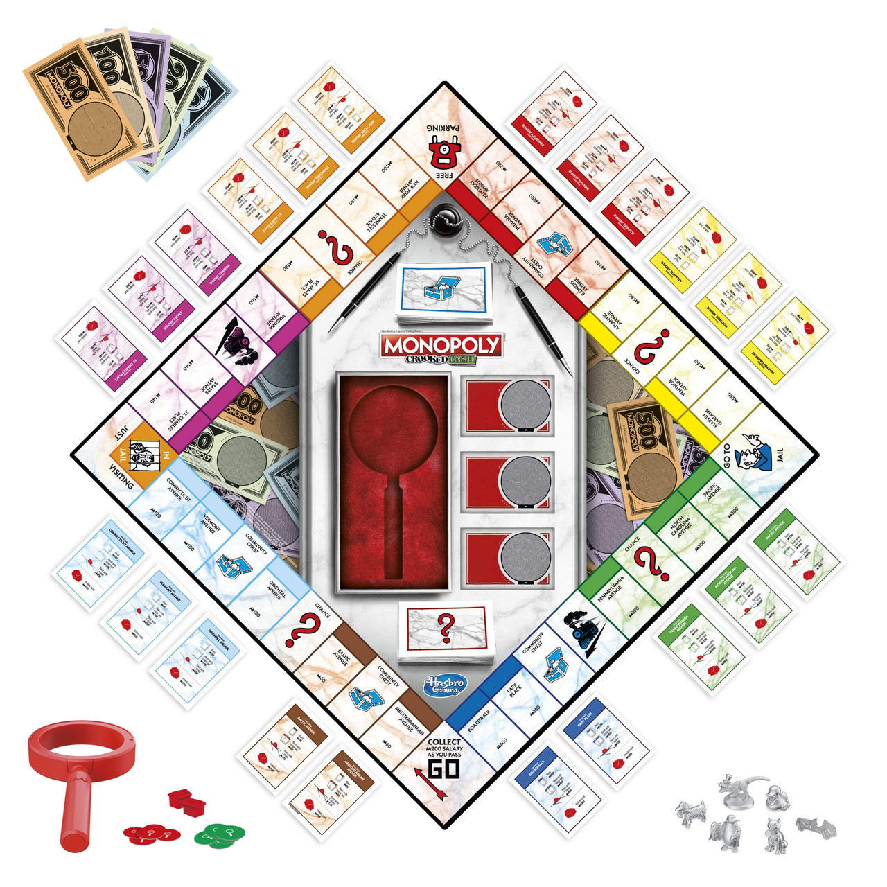 MONOPOLY Crooked Cash Board Game for Families and Kids Ages 8 and