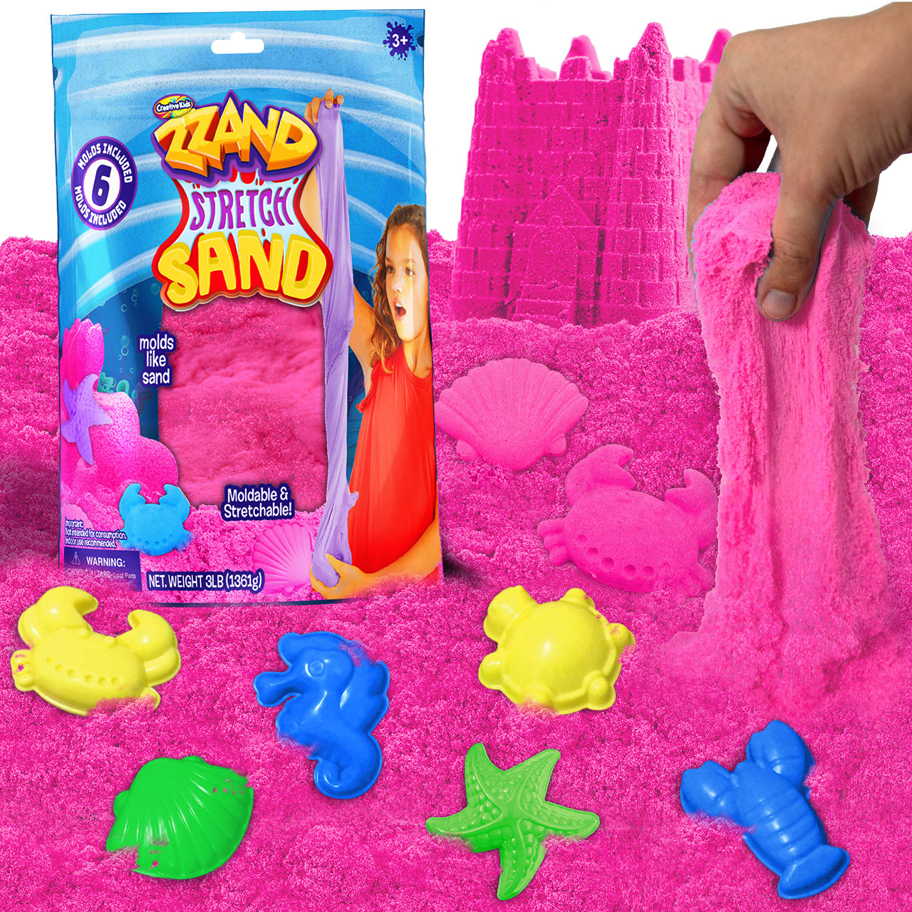 Zzand Stretch Sand Stretchy Sand Kit – Pink - Toys 4 U