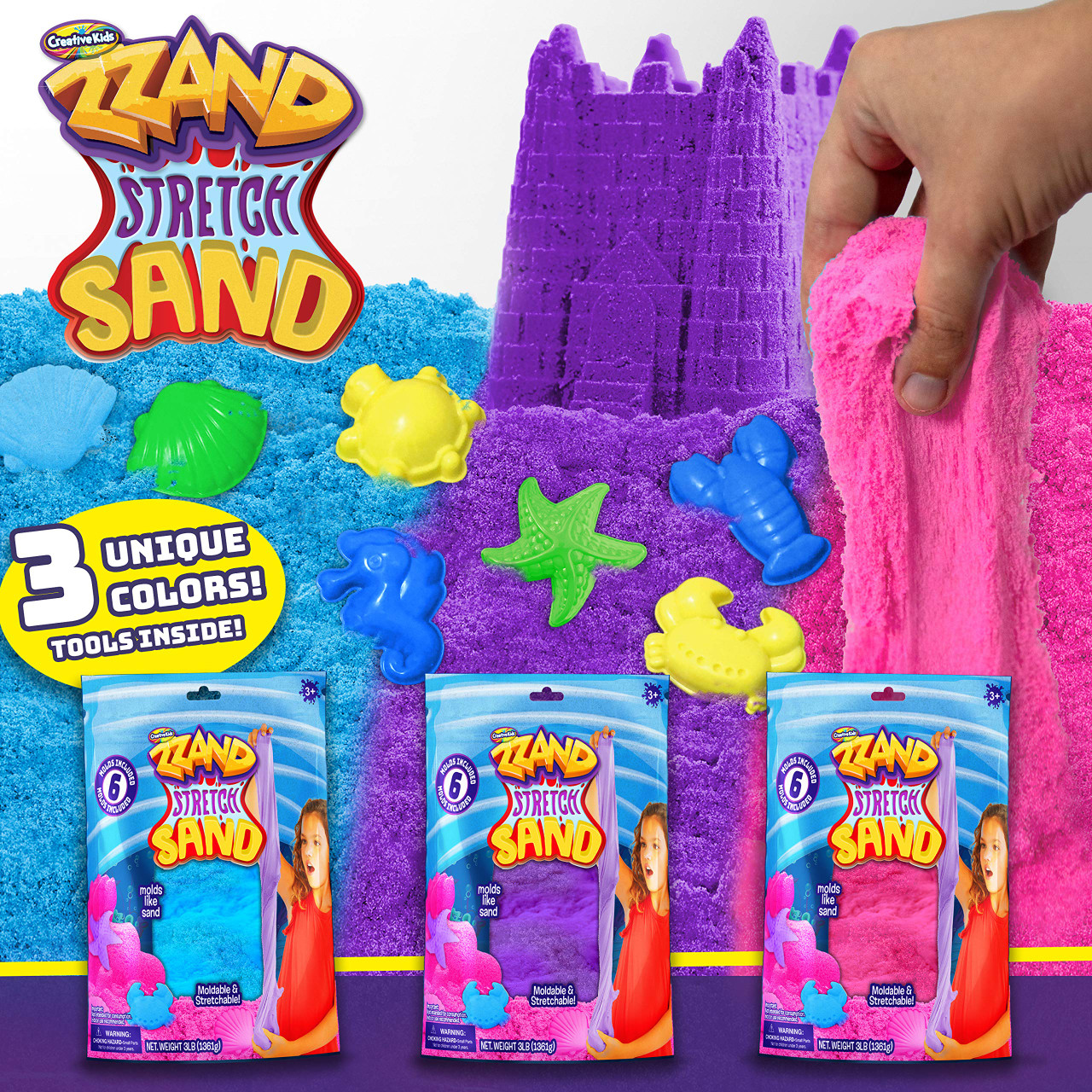 Zzand Stretch Sand Stretchy Sand Kit – Purple - Toys 4 U