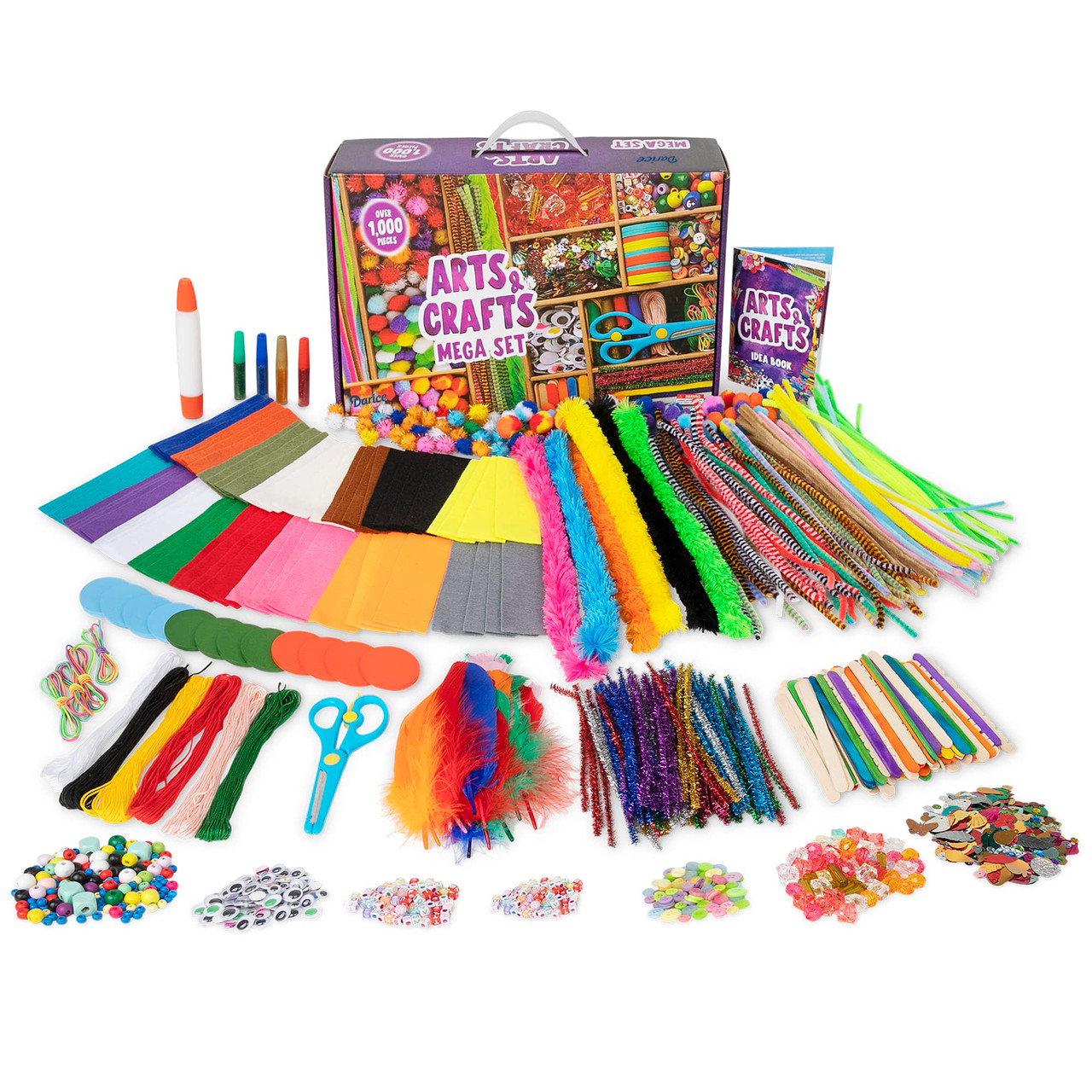 Darice Arts and Crafts Kit - 500+ Piece Kids Craft Supplies & Materials, Art  Supplies Box for Girls & Boys Age 4 5 6 7 8 9 - Toys 4 U