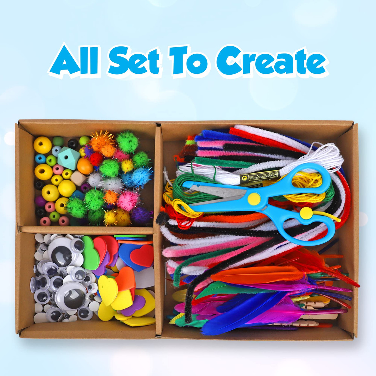 Darice Arts and Crafts Kit - 500+ Piece Kids Craft Supplies