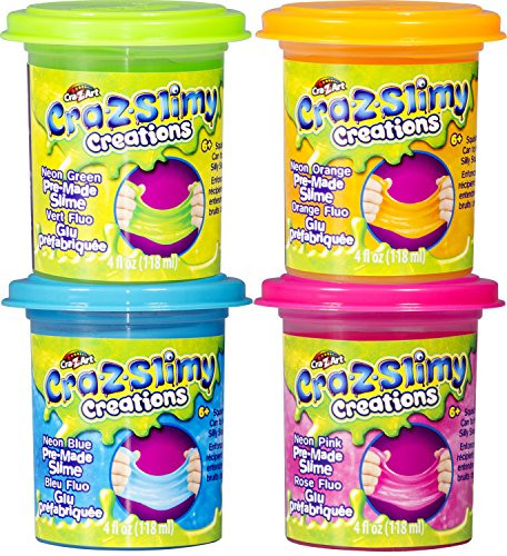 Cra-Z-Art, Cra-Z-Slimy Premade Single Cans Slime, 4 Oz Cans, 4
