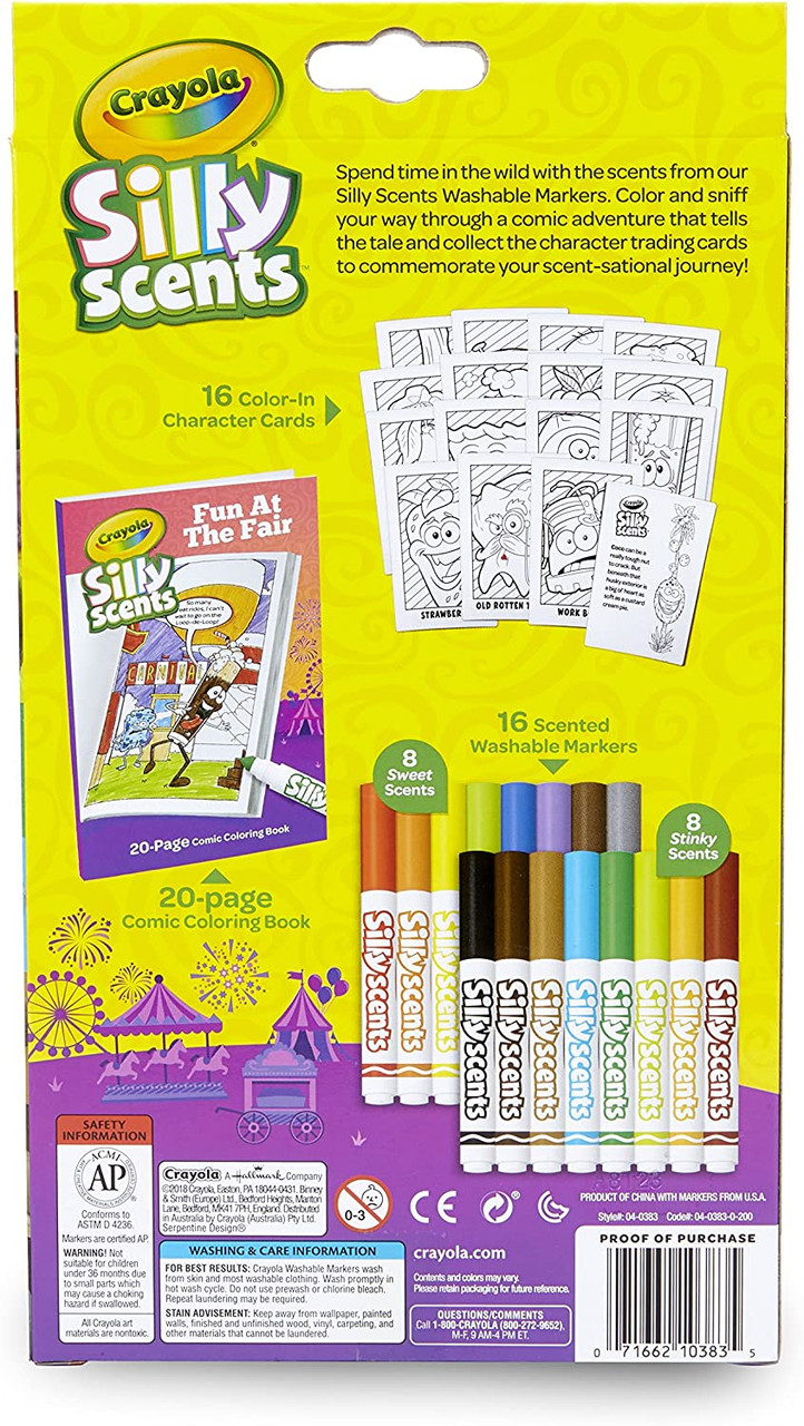 Crayola Silly Scents Coloring Book & Scented Markers, Fair Coloring Pages,  Gift