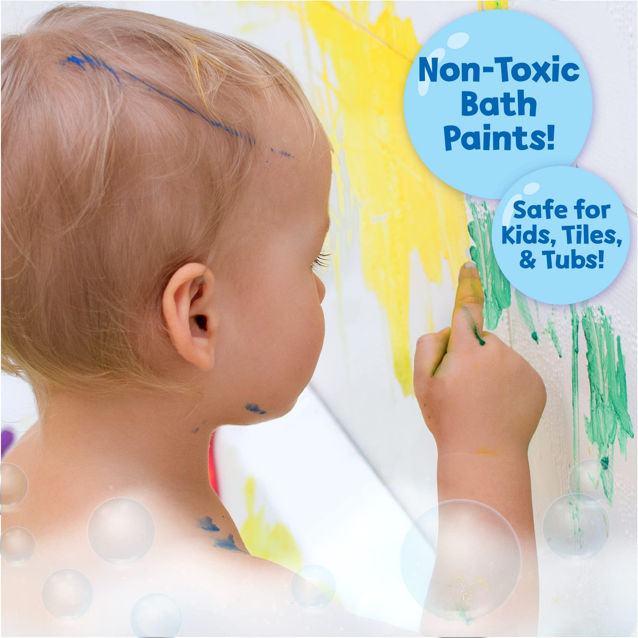 Baby Shark Bath Painting Playset, Dissolvable Finger Painting Bath Paints +  Reusable Poster, Bath Art Kit for Toddlers & Kids Ages 3, 4, 5, 6