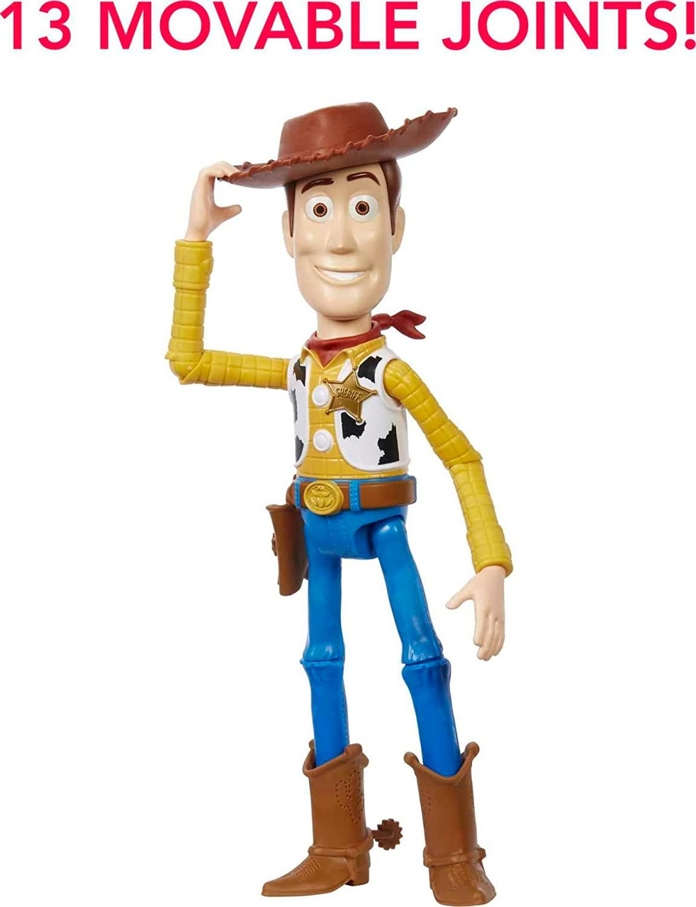 Pixar Toys Woody Large Action Figure, Posable with Authentic