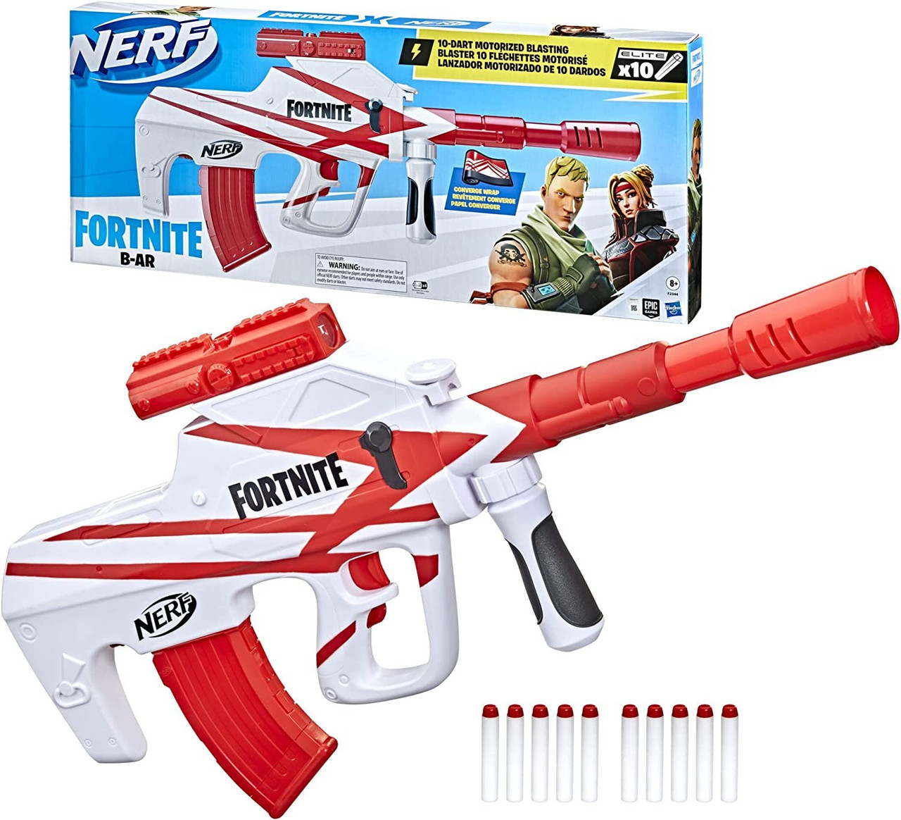 NERF Fortnite B-AR Motorized Dart Blaster - Fortnite Converge Wrap