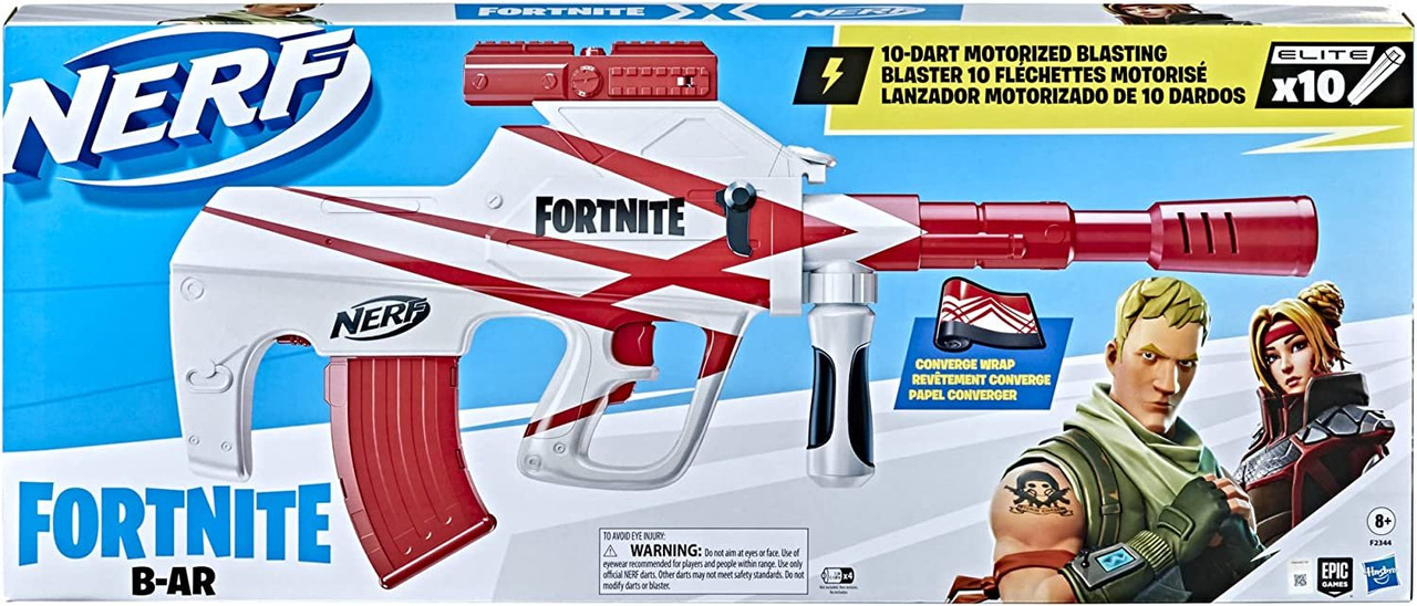 NERF Fortnite B-AR Motorized Dart Blaster - Fortnite Converge Wrap
