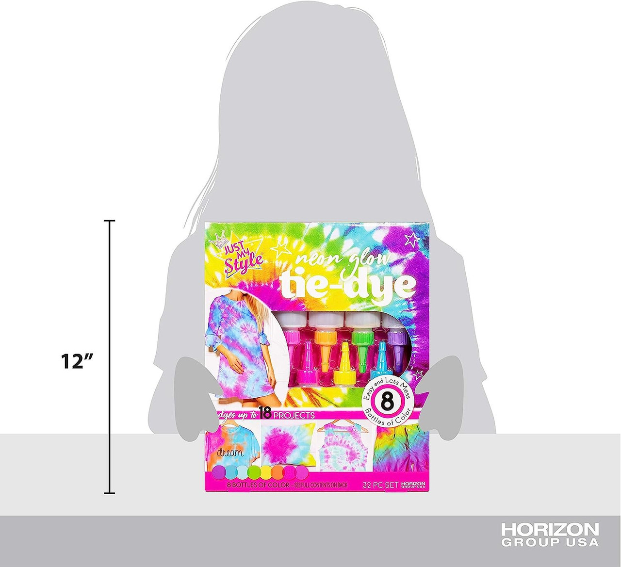 Just My Style Neon Tie-Dye Kit by Horizon Group USA, Create 18