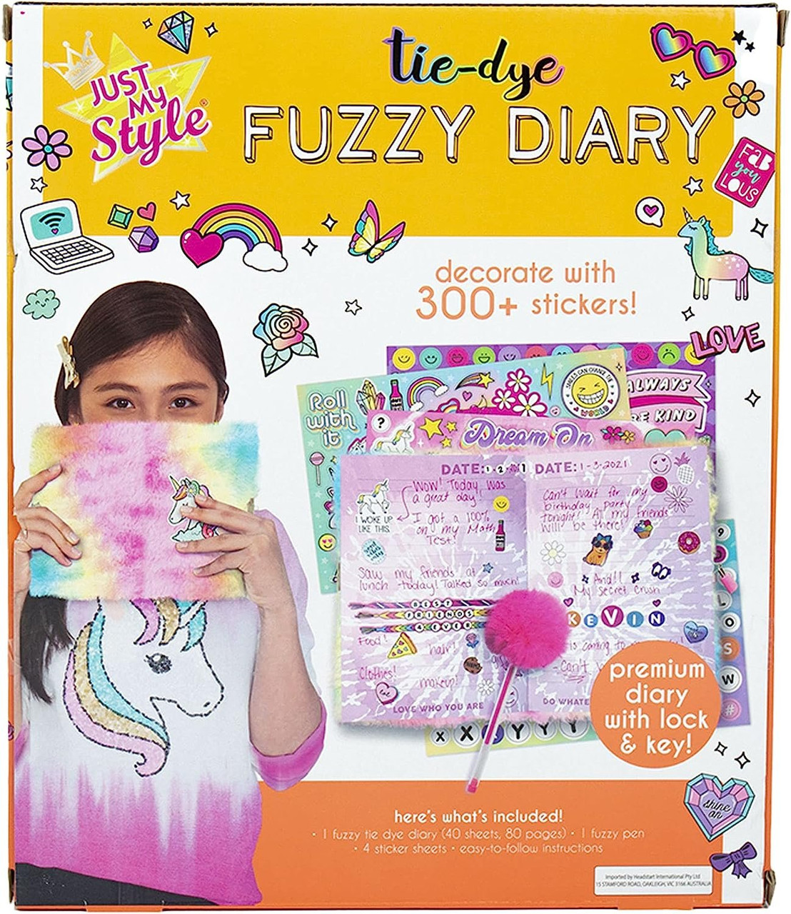 Ｄｉａｒｙ Just My Style Tie-Dye Fuzzy Diary by Horizon Group USA