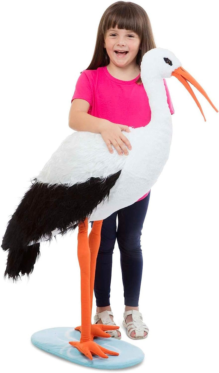 Melissa & Doug Lifelike Plush Stork Giant Standing Stuffed Animal (3+ Feet  Tall)