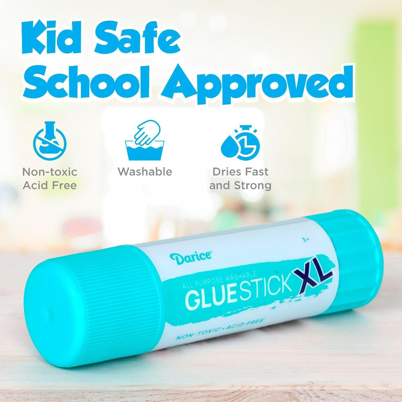 Darice Giant Glue Sticks, Large 115-gram Jumbo XL Glue Stick - Washable,  Non-Toxic - Classroom School Supplies - 1 Pack 4.05oz - Toys 4 U