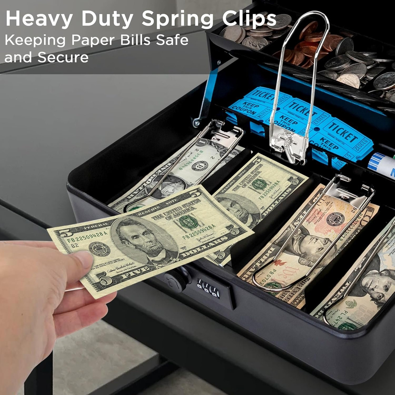 Darice Deluxe Cash Box - Extra Large Money Safe for Cash- Foldable