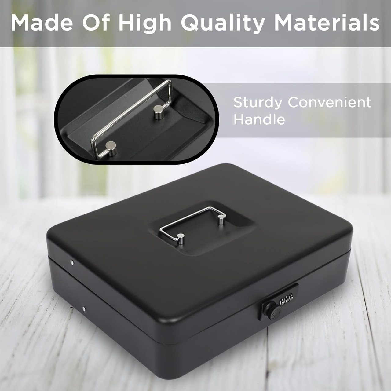 Darice Deluxe Cash Box - Extra Large Money Safe for Cash- Foldable