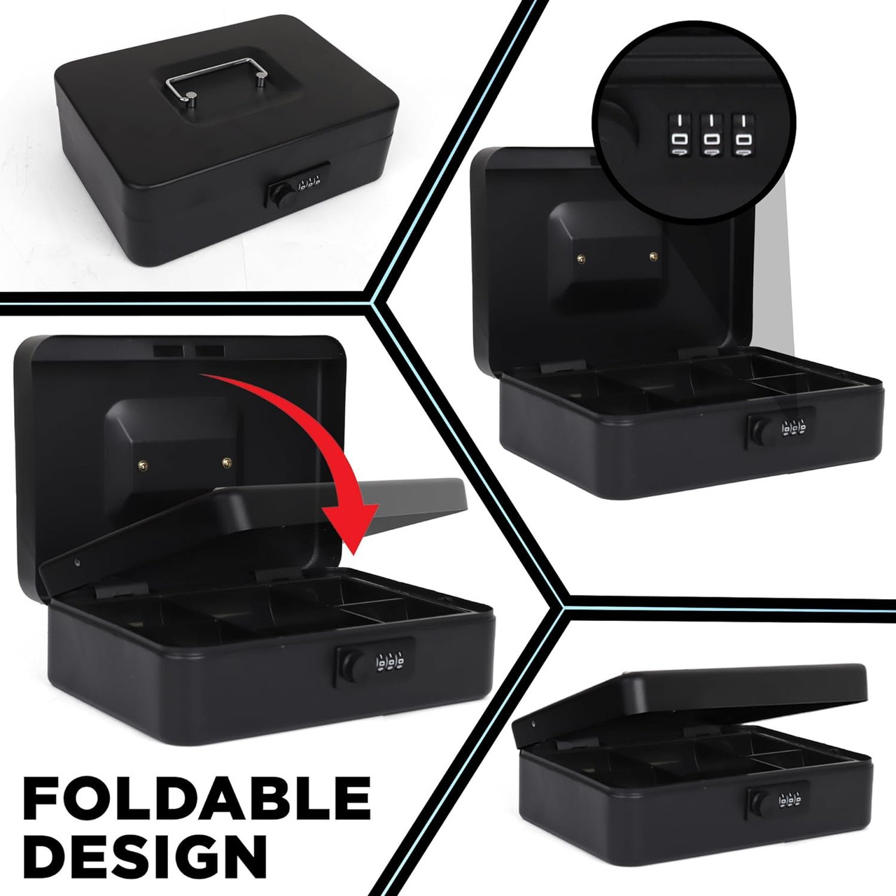 Darice Classic Cash Box - Extra Large Money Safe for Cash