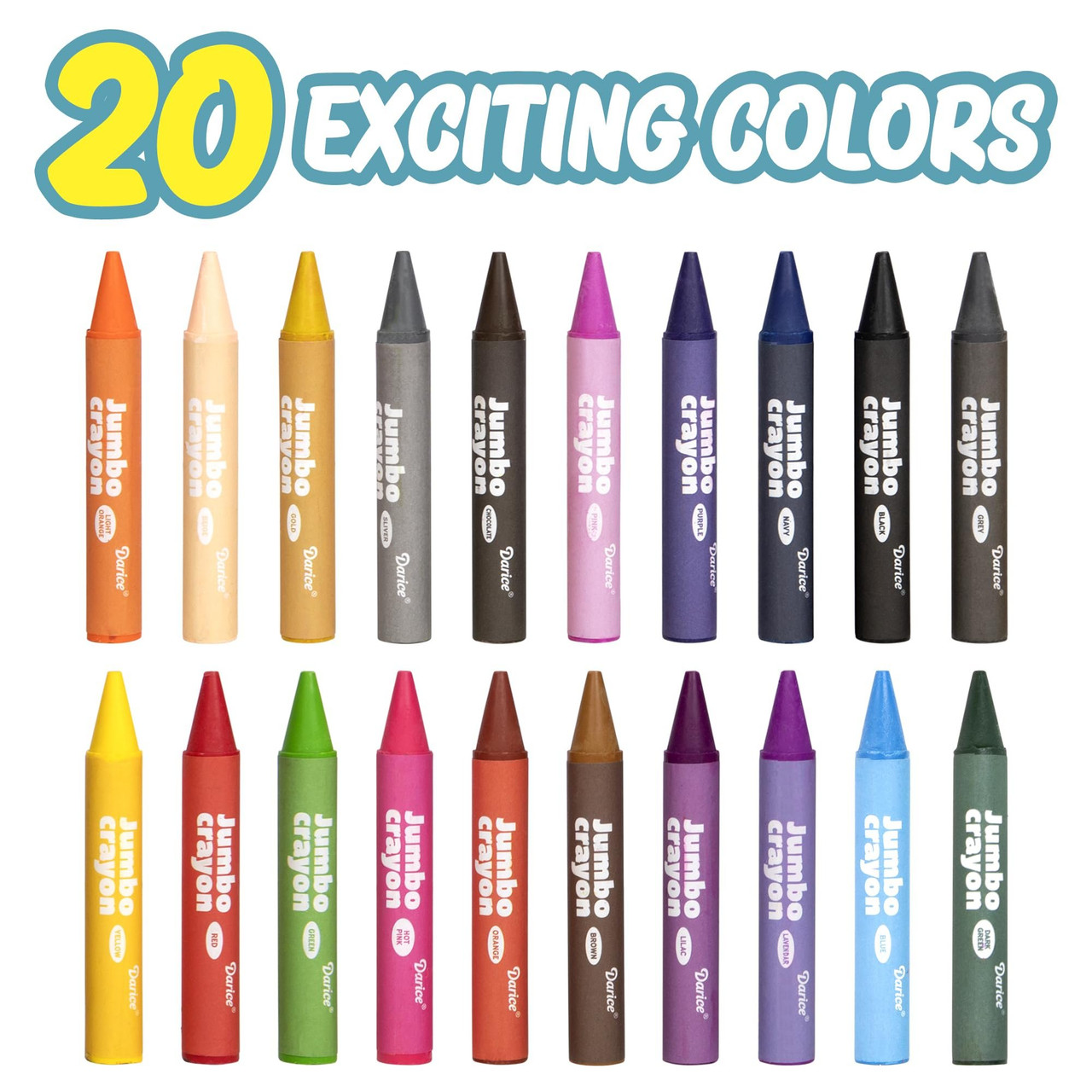 16 Crayons Jumbo Non Toxiques Pour Enfants 1-3 Ans Et 4-8 Ans - Lavables, Gros Diamètre, Coffret Transportable - 5